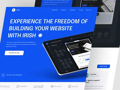 Irish. - No Code Website Builder Landing Page builder dashboard cms component dashboard elementor landing page no code no code builder no code website page builder responsive saas saas landingpage saas website web builder webflow website website builder widget wordpress