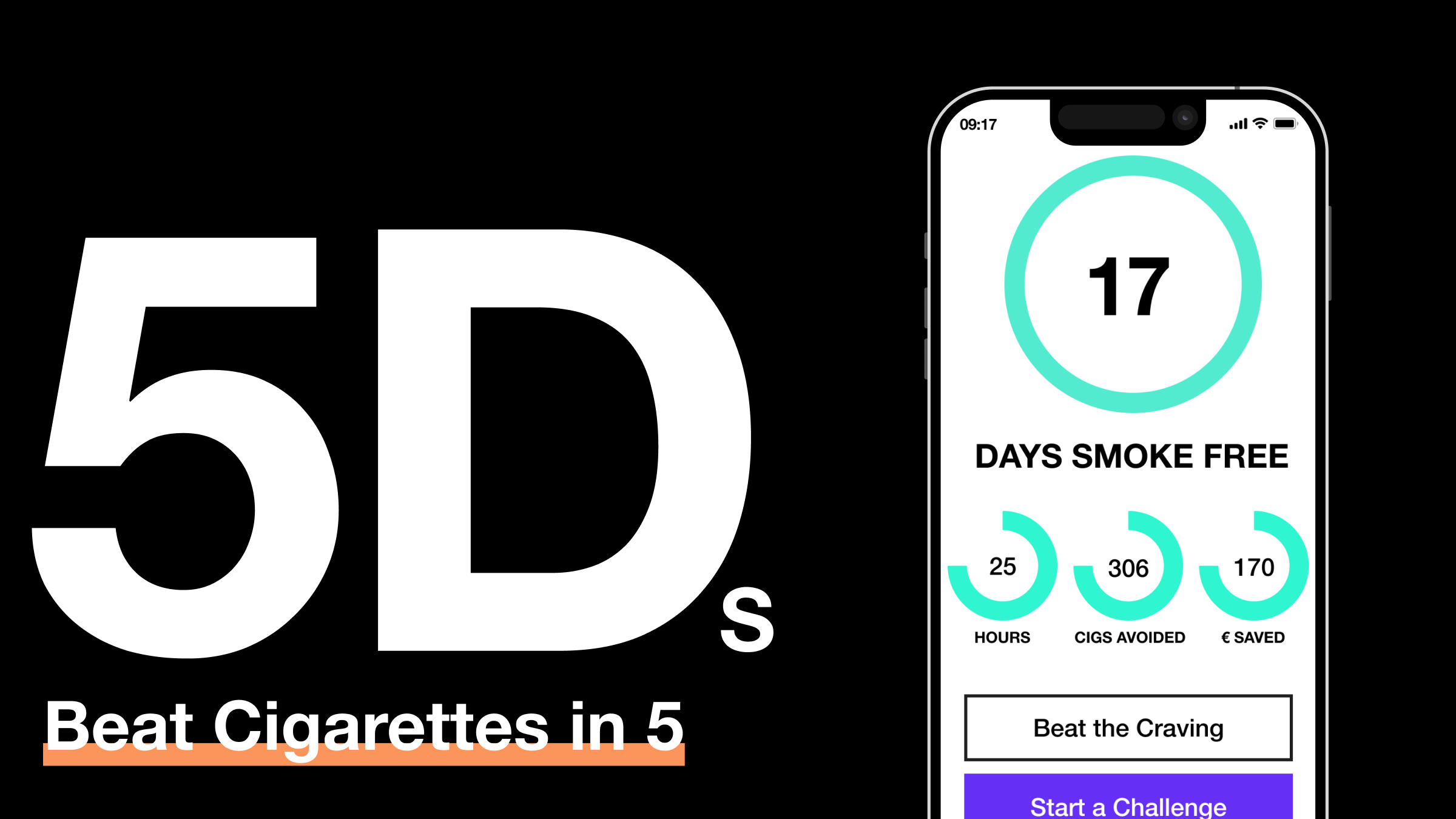 5Ds | Quit Smoking Mobile App Concept gamification mobile design product design quit cigarettes app ux ui