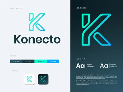 'Konecto' Lo abstractlogo appicon brandidentity cleandesign digitalbranding geometriclogo gradientlogo klogo lettermark logoconcept logodesign minimallogo modernlogo scalabledesign startupbranding techlogo techstartup uibranding visualidentity
