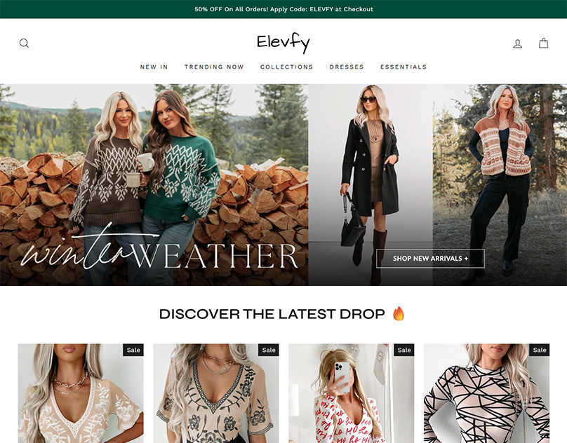 High-Converting Shopify Homepage Design – Women’s Fashion Store branding conversion cro digital design dropshipping ecommerce fashion fashion store homepage landing page minimal modern online store product design responsive shopify ui uiux uxdesign webdesign