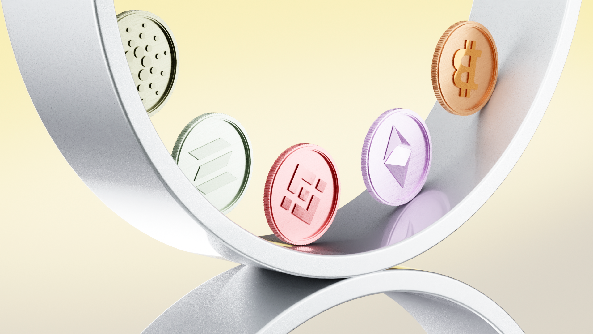 Crypto Coins 3D Animation 3d animation 3d render abstract animation loop branding cgi experimental lighting materials minimal modern motion design product design ui design visual identity