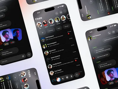 Chat Mobile Application Design chat app chat mobile app communication contact list messenger mobile mobile app mobile app ui mobile design mobile ui social media social network