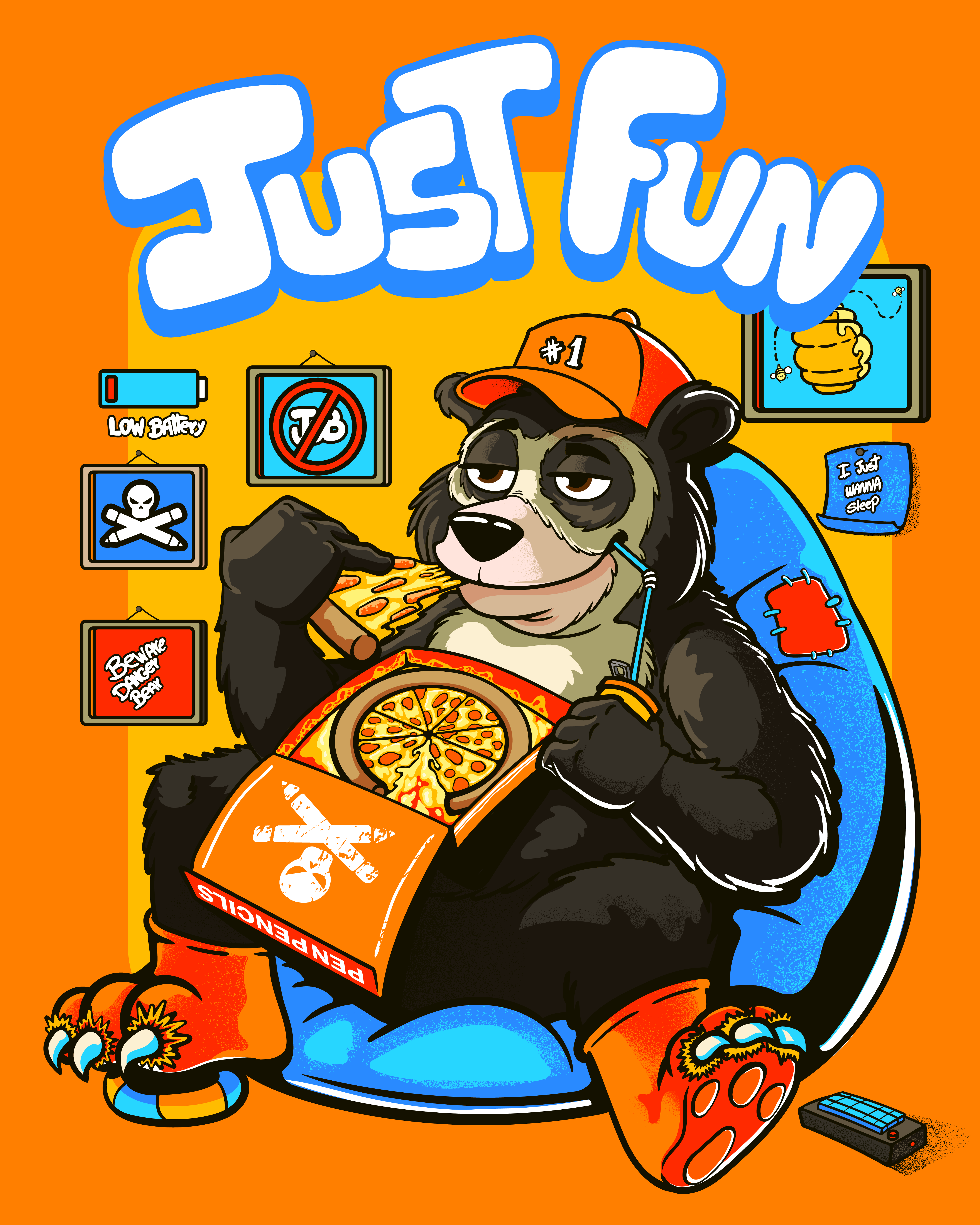 Lazy Bear Illustration adobeillustrator bear cartoon character characterdesign graphic design illustration vector vectorart