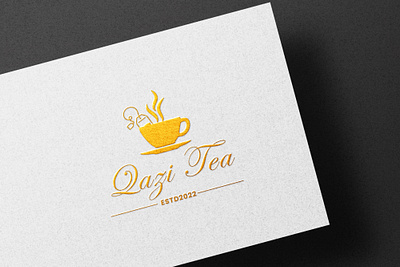Logo design with mockup for Qazi tea logo design logo mockup