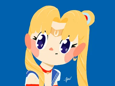 Sailor Moon blonde cartoon character color cute design dtiys illustration moon sailor serena
