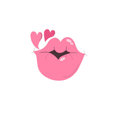 Kiss, pink lipstick, lips art art design graphic design icon illustration logo vector