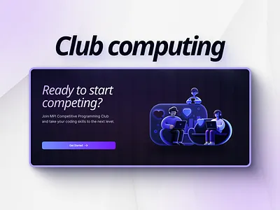 Club Computing web! 3d 3d design ai ai web animation card card design dark ui card ui design vector illustration web website