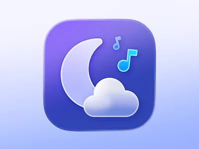 Luna IOS Icon design app icon design calm cloud icon icon composer illustrator ios icon ios icon design ios26 icon iphone icon liquid glass luna luna icon luna ios icon mac moon music night photoshop sleep