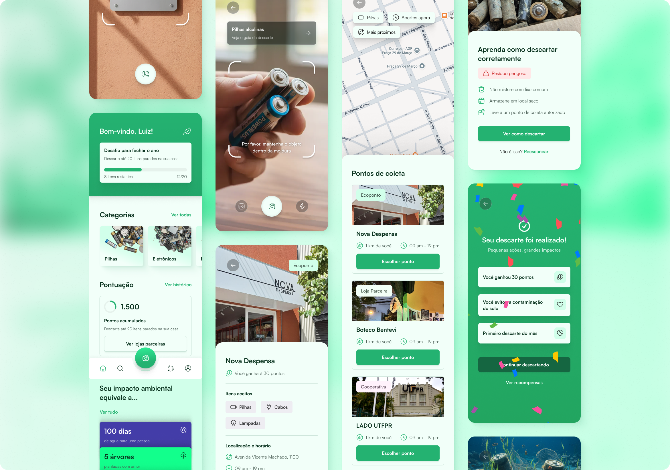 Recycle Mobile App app design mobile product design typography ui ux