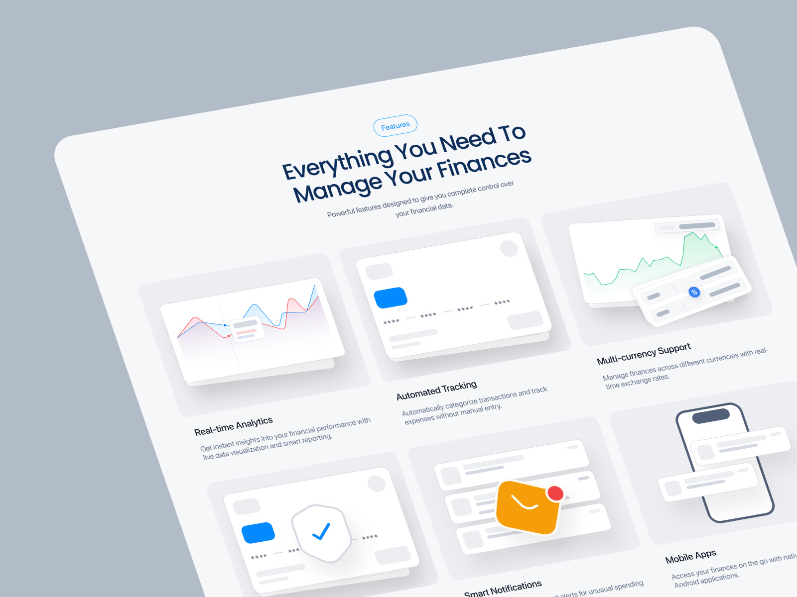 Features Section Design baking clean design features features section finance finance app landing page saa ui uiux web design