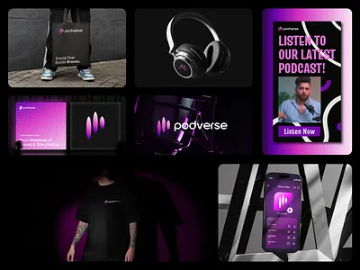 Podcast Brand Identity Design 3d agency branding agency logo brand identity branding design graphic design illustration letter logo letter p logo media branding media logo podcast brand podcast logo podcasting typography vector