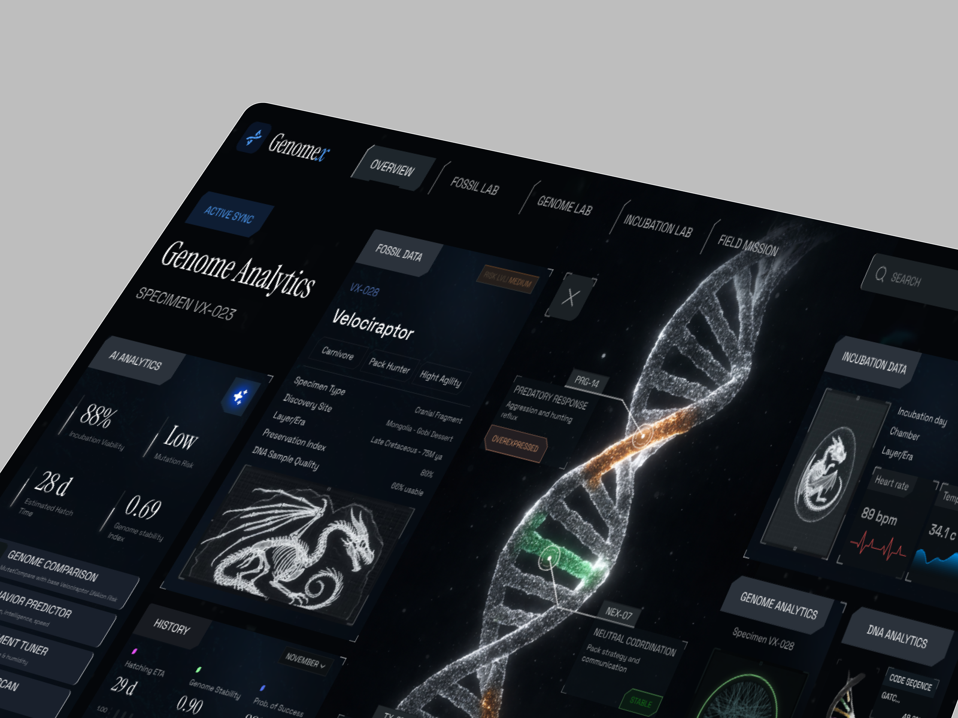 Example of Bio Tech Dashboard With Dna Mobile App