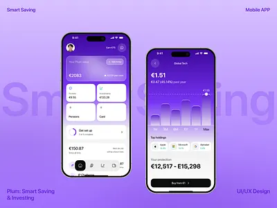 Smart Saving & Investing App UI app design fintech app investment app ios app mobile mobile app design mobile app ui modern ui savings app