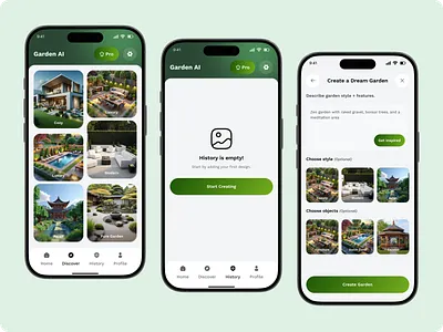 AI Garden App Design ai ai garden app app design app design concept garden garden app generative ai green image generation landscape nature organic design planting smart garden smart garden tracker tree app ui ux design