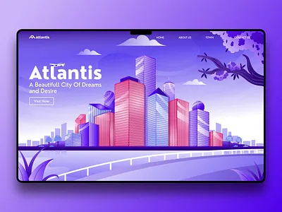 Atlantis City Animation 3d animation branding city design eco eco friendly city graphic design green city illustration logo motion graphics ui vector