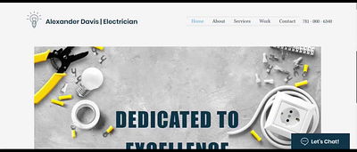 Alexander Davis | Electrician branding design graphic design web web design wix