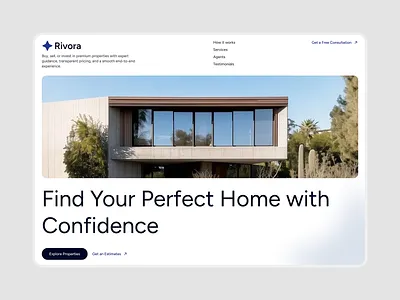 Real estate home website design header design home home page design landing page design property real estate realtor shopify uiux web website wix wordpress
