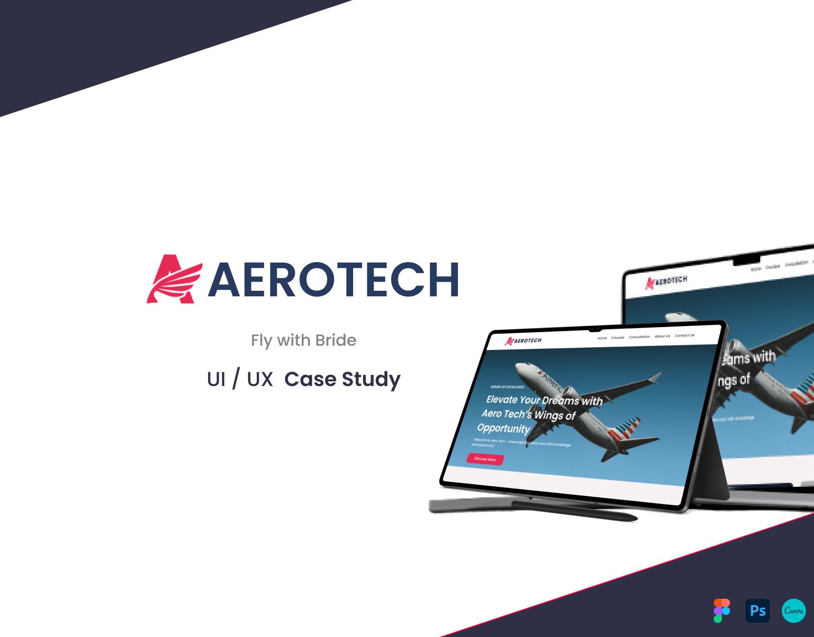 AeroTech - Avaition Course Website UI Design airplane avation ui avation web case study course design online course u ui uiux user interface webpages website