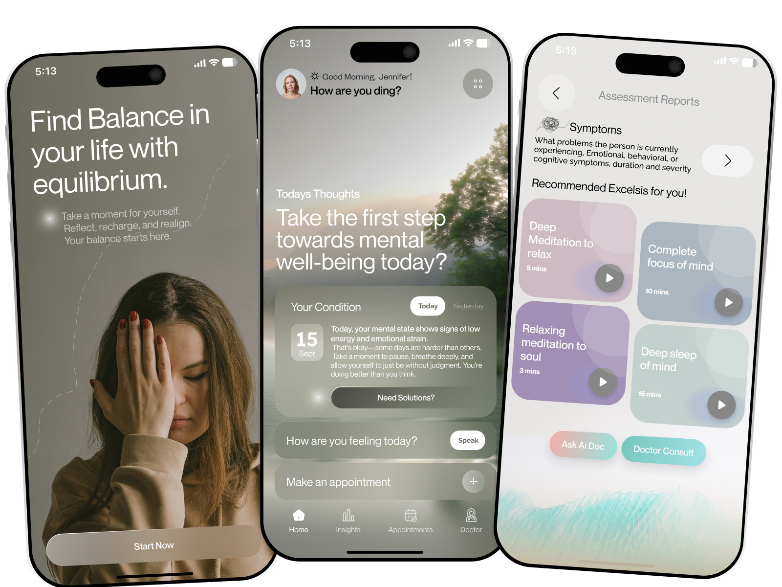 Example of Ai meditation app design