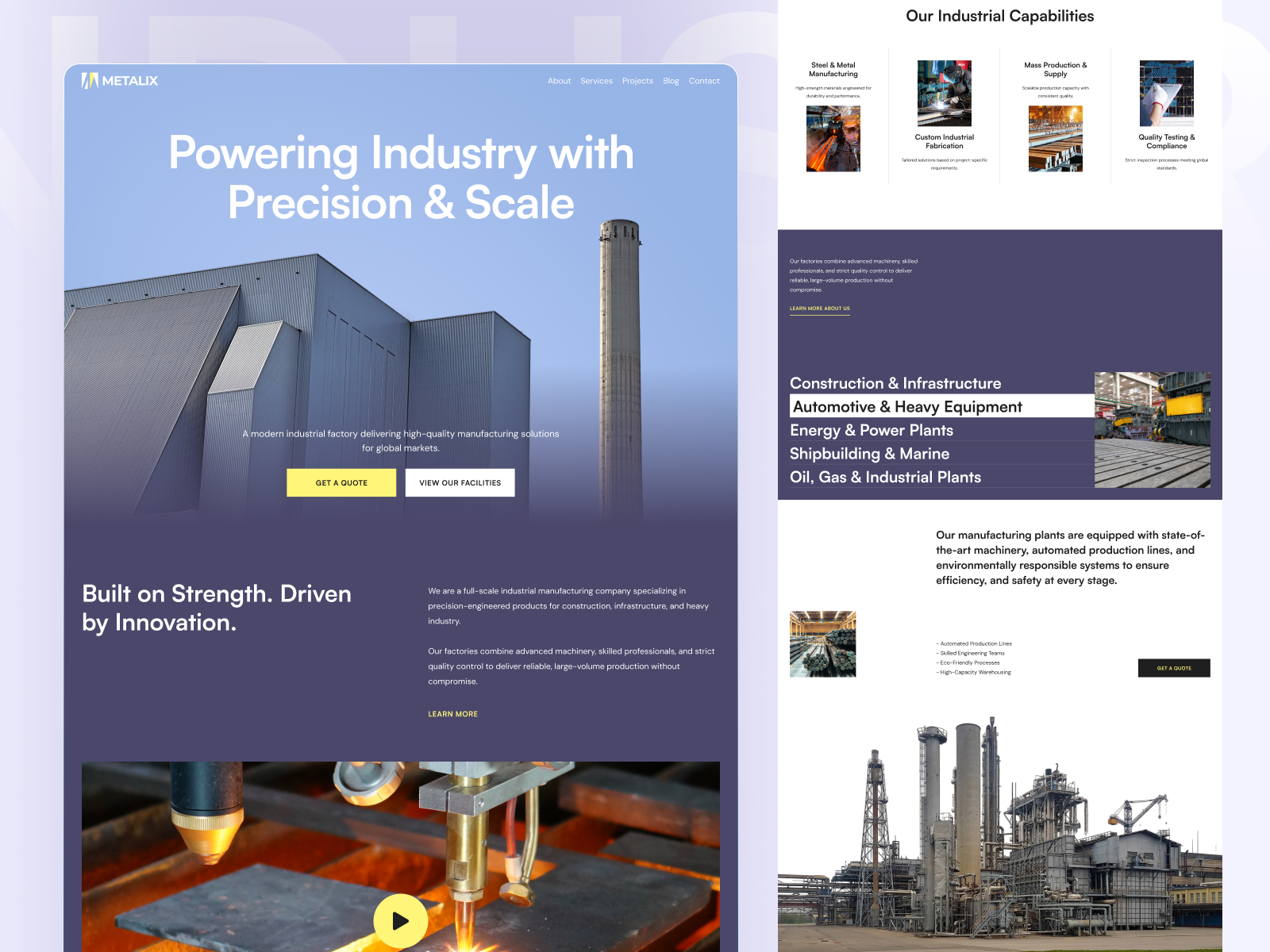 Example of Steel Industrial Company Landing Page