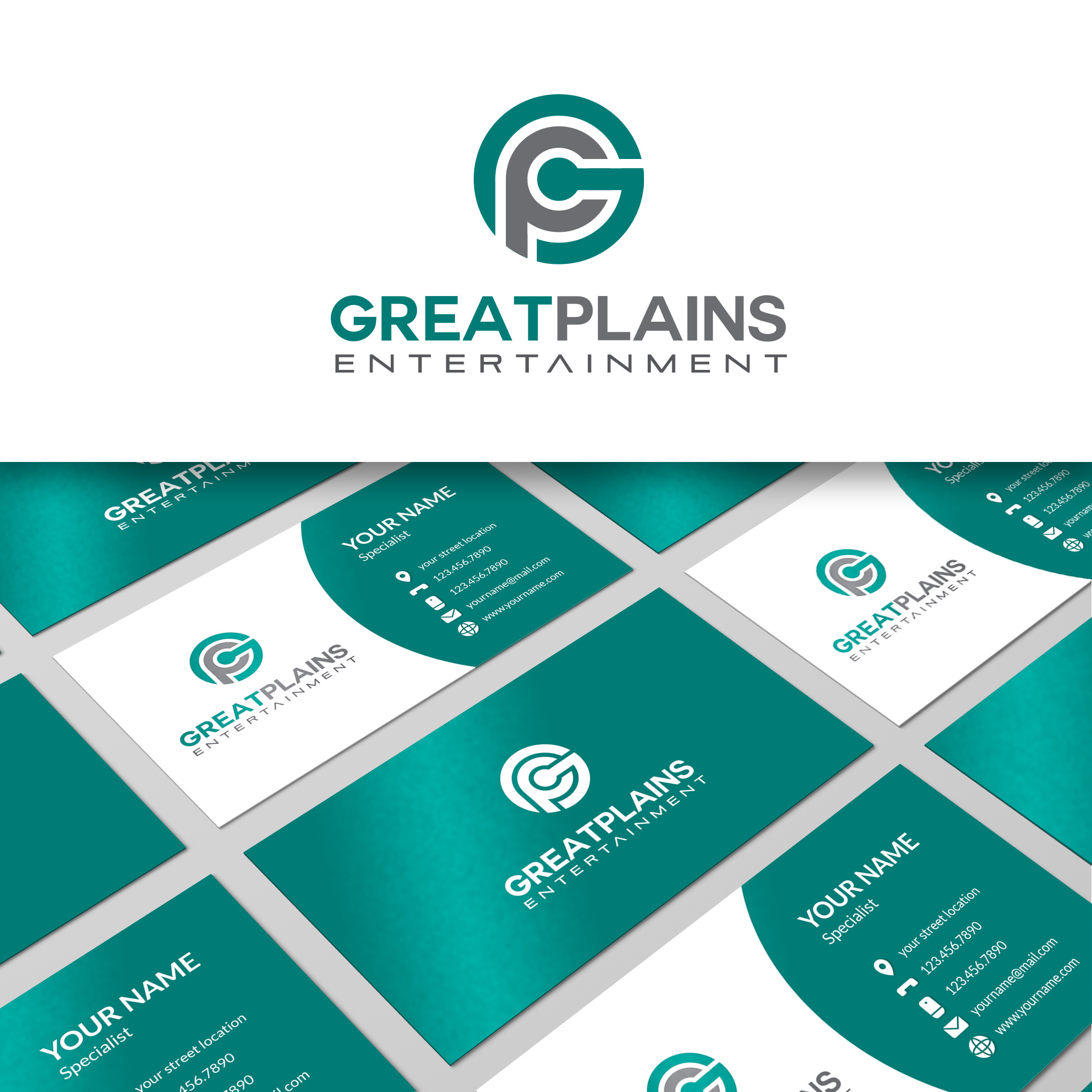 GreatPlains Logo and Business Card Design 3d animation branding design graphic design illustration logo motion graphics ui vector