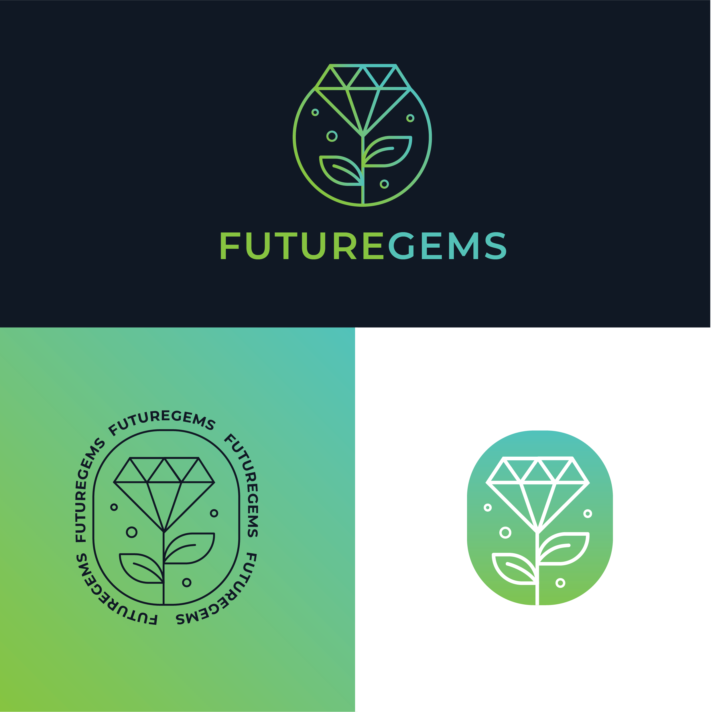 FutureGEMS Logo Design 3d animation branding design graphic design illustration logo motion graphics ui vector