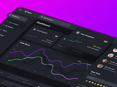 Web3 | Find, hire & manage top-tier teams to build your Product 3d crypto dark dashboard fintech motion graphics nft paneltool tool ui ux