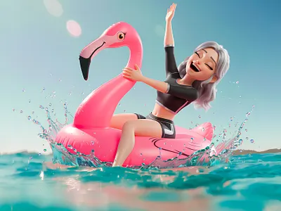 LUNIVA Activewear 3d animation 3d modeling 3dcharacter activewear chaaracter character design e commerce girl stylized 3d women in sports