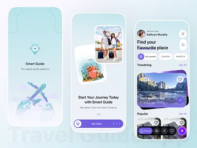 AI Travel Guide App booking hotel booking journey manager mobile mobile app mobile app design smart travel travel companion travel design travel guide travel planner trip organizer