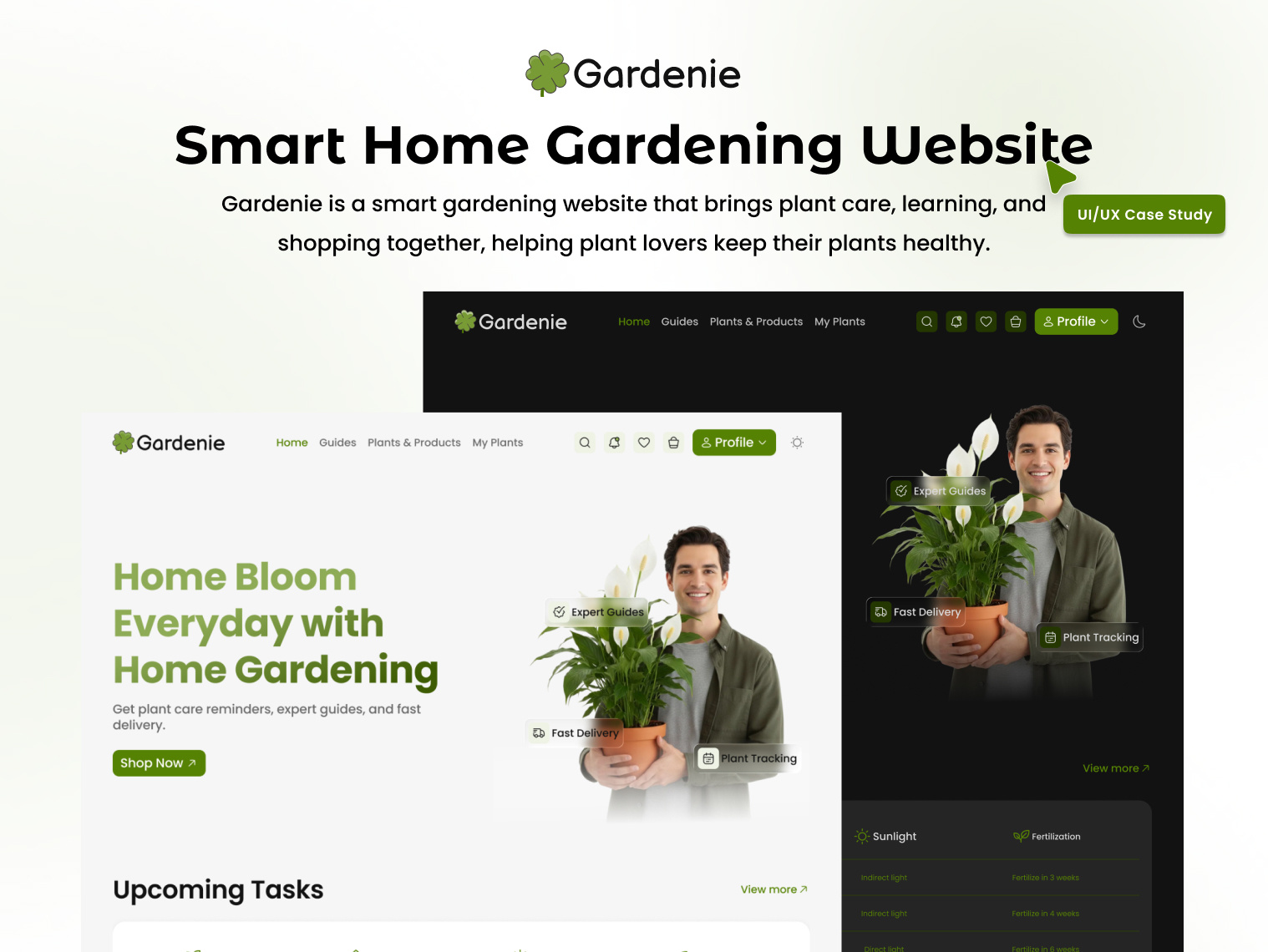 Case Study - Smart Home Gardening Website UI/UX Design case study figma gardening website plant website ui ui design uiux design user experience design user interface design ux design web design website case study website design