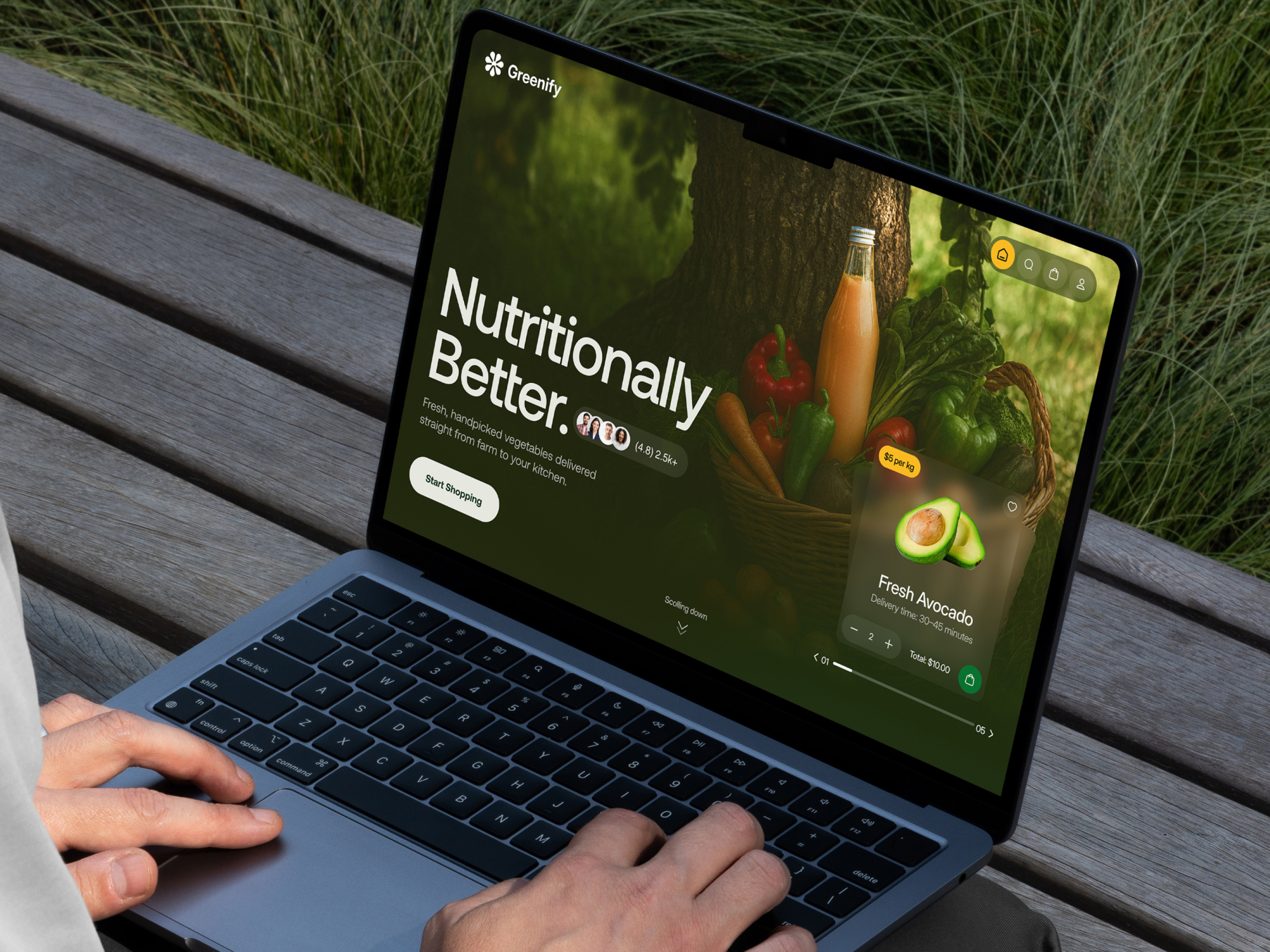 Example of Fresh Produce Delivery App | Modern Grocery Shopping UI/UX