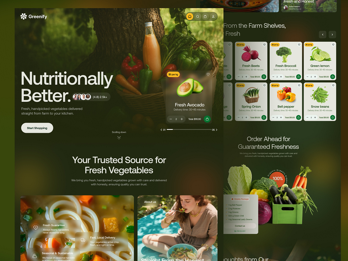 Fresh Produce Delivery App | Modern Grocery Shopping UI/UX Image 1