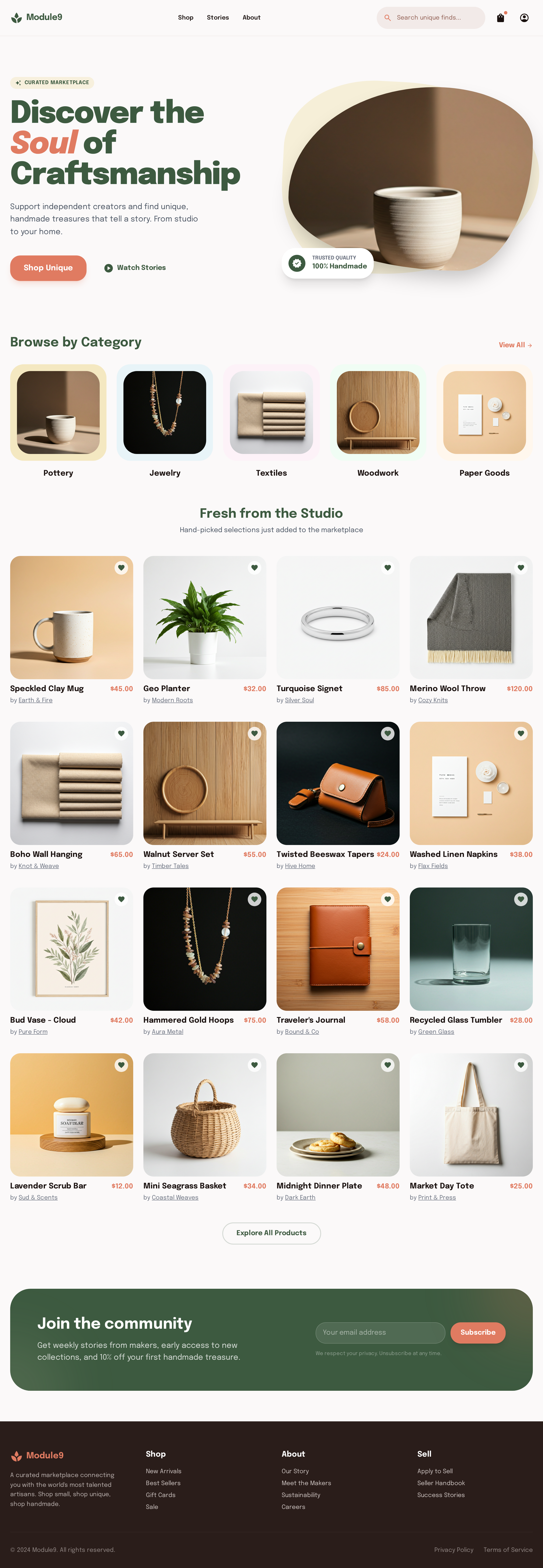 Module9 branding landing page ui