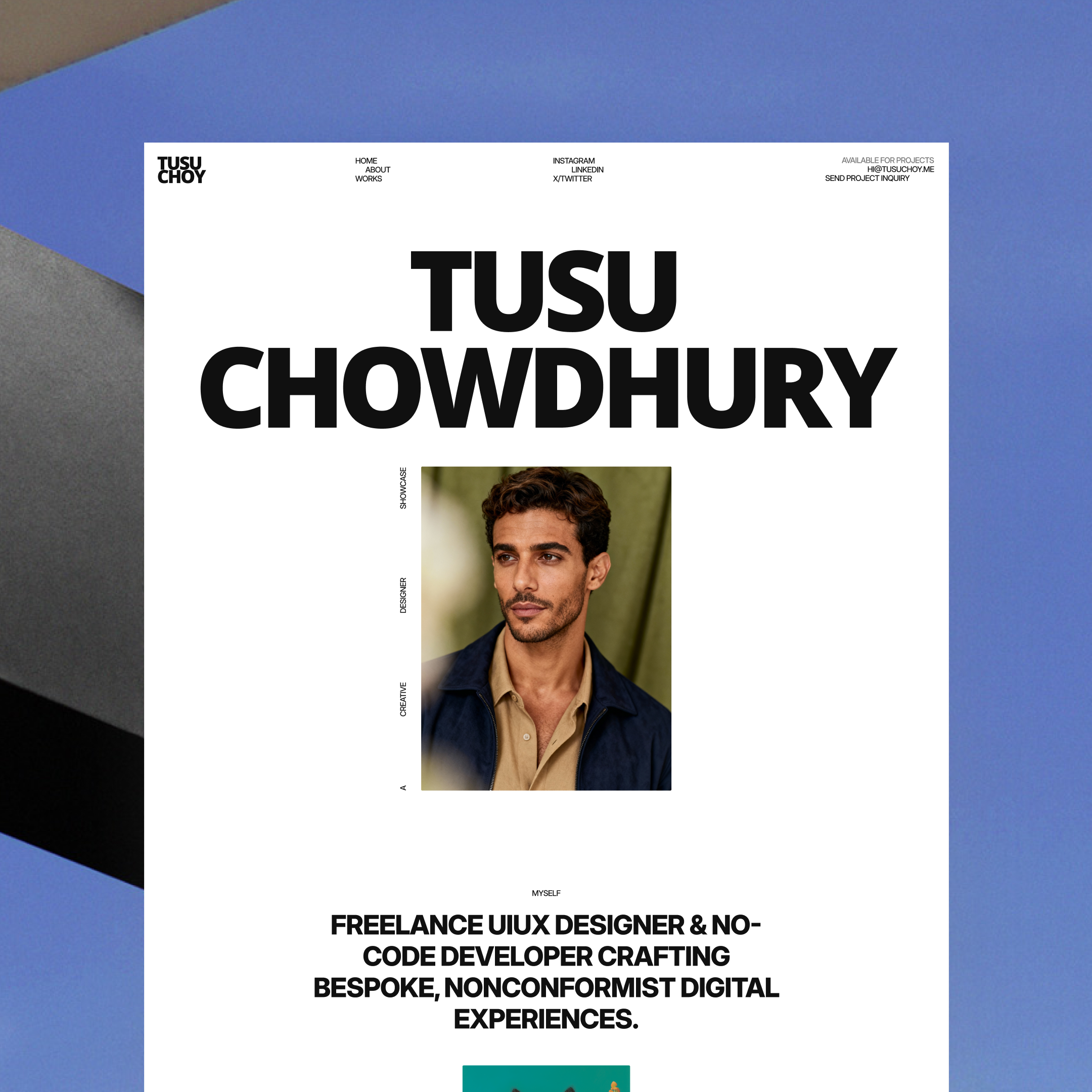 Tusu — Portfolio for Freelancers & Studios case study clean ui conversion design framer interaction design motion personal branding portfolio responsive design showreel template ui design ux design web design webflow
