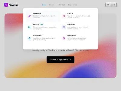 SaaS Website Mega Menu UI megamenu navigationui ui