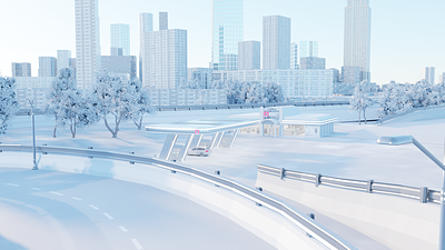 3D city [Metaverse] 3d 3d modeling city gas station illustration immersive metaverse ui usa vr