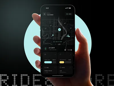 Zero Ride & Sharing app bolt clean dark minimal mobile rent rental ride share scooter ui ux web