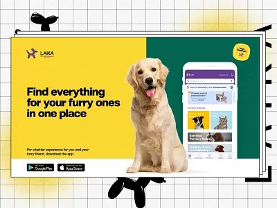 Pet Care App Landing — LAIKA 3d animation branding graphic design logo motion graphics ui