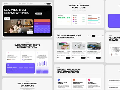 LearnFlow clean design dashboard design design edtech education website figma landing page design learning platform modern ui product design saas design startup design typography ui ui design ux design web design