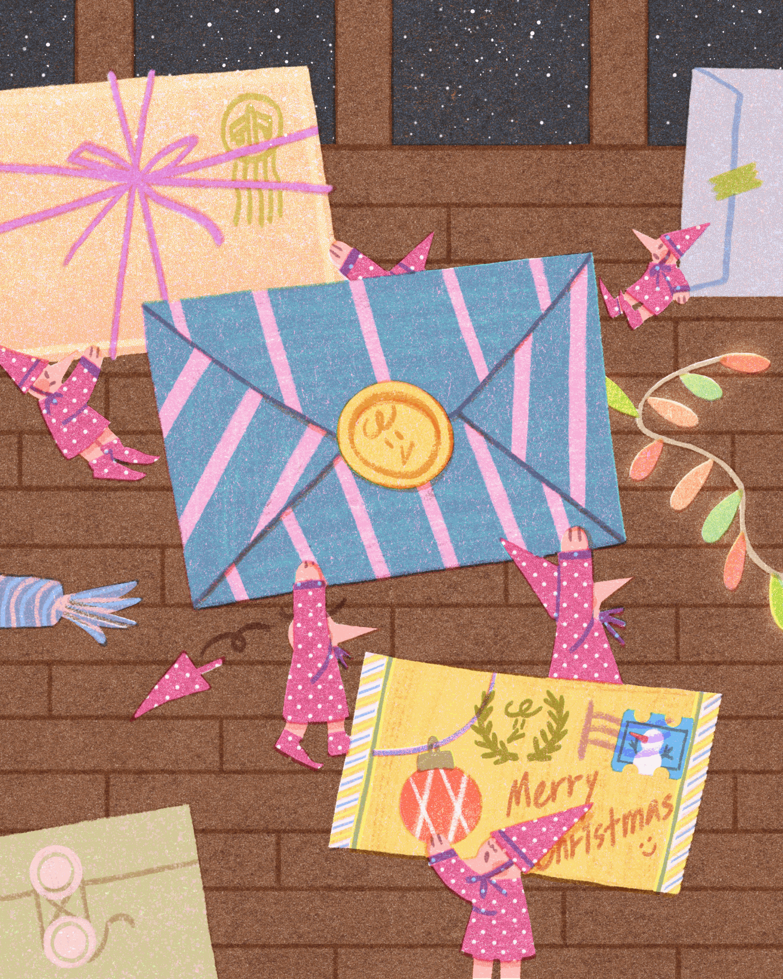 All I Want for Christmas Is You art artwork childrensart christmas design flower handwriting holiday illust illustration ipad kidillustration letter love nature pattern photoshop post tree tweetyheather