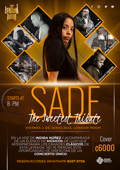 The Sweetest Tribute: SADE concert design flyer design friday night flyer graphic design jazz music night club flyer party flyer photoshop