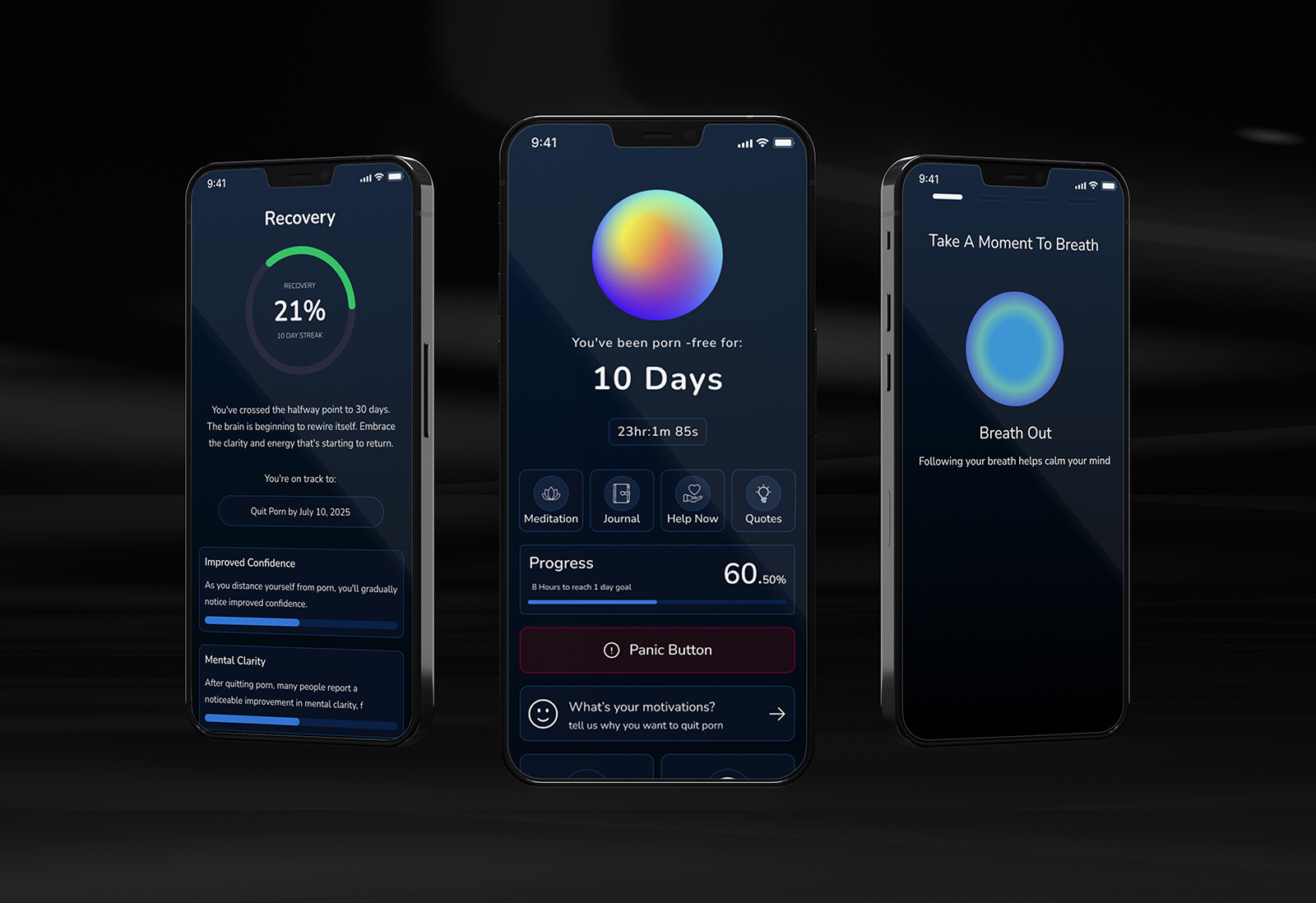 Lustless — Habit Control App UI app design habit tracker minimal ui mobile app productivity app self control ui design ux design uxshakil wellness app