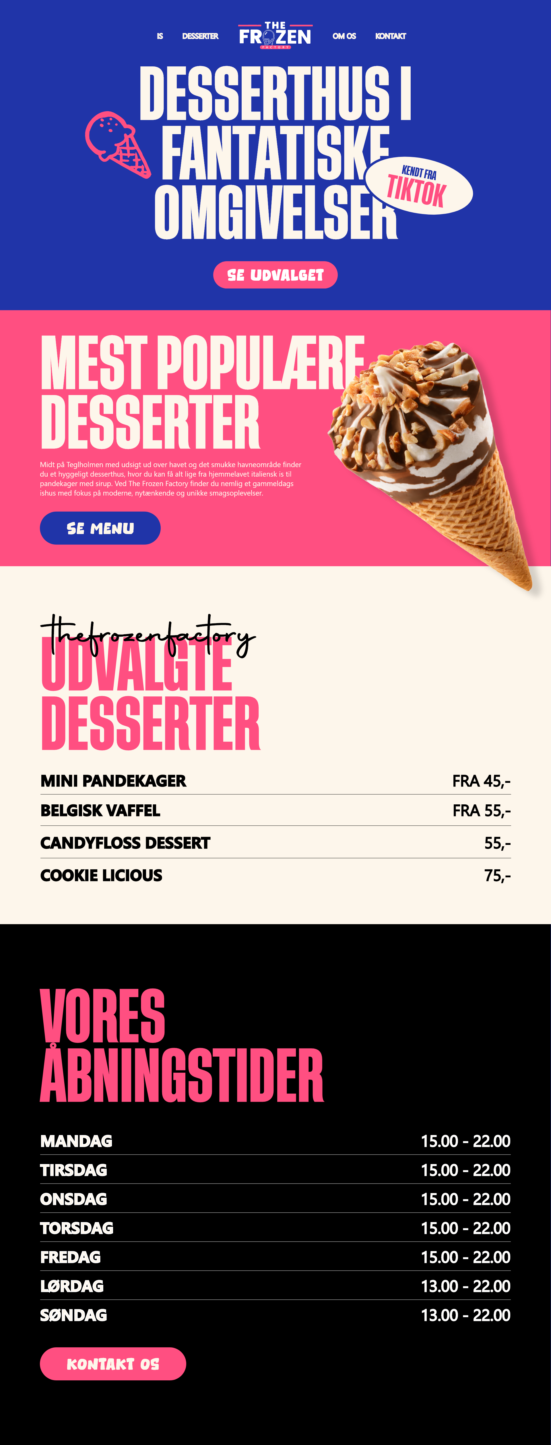 Dessert Web Design | Ice Cream Landing Page branding chocolate colorful concept dessert graphic design ice cream landing page modern web design tiktok web design