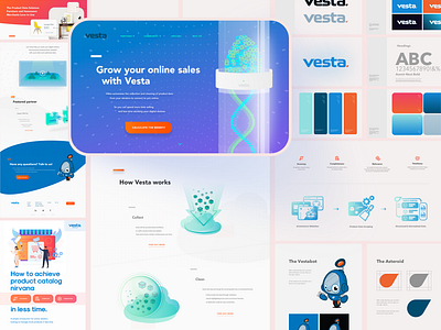 Vesta | Visual Design for eCommerce Company ai brand branding content design creative direction ecommerce landing page logo mascot product product design startup web3 website