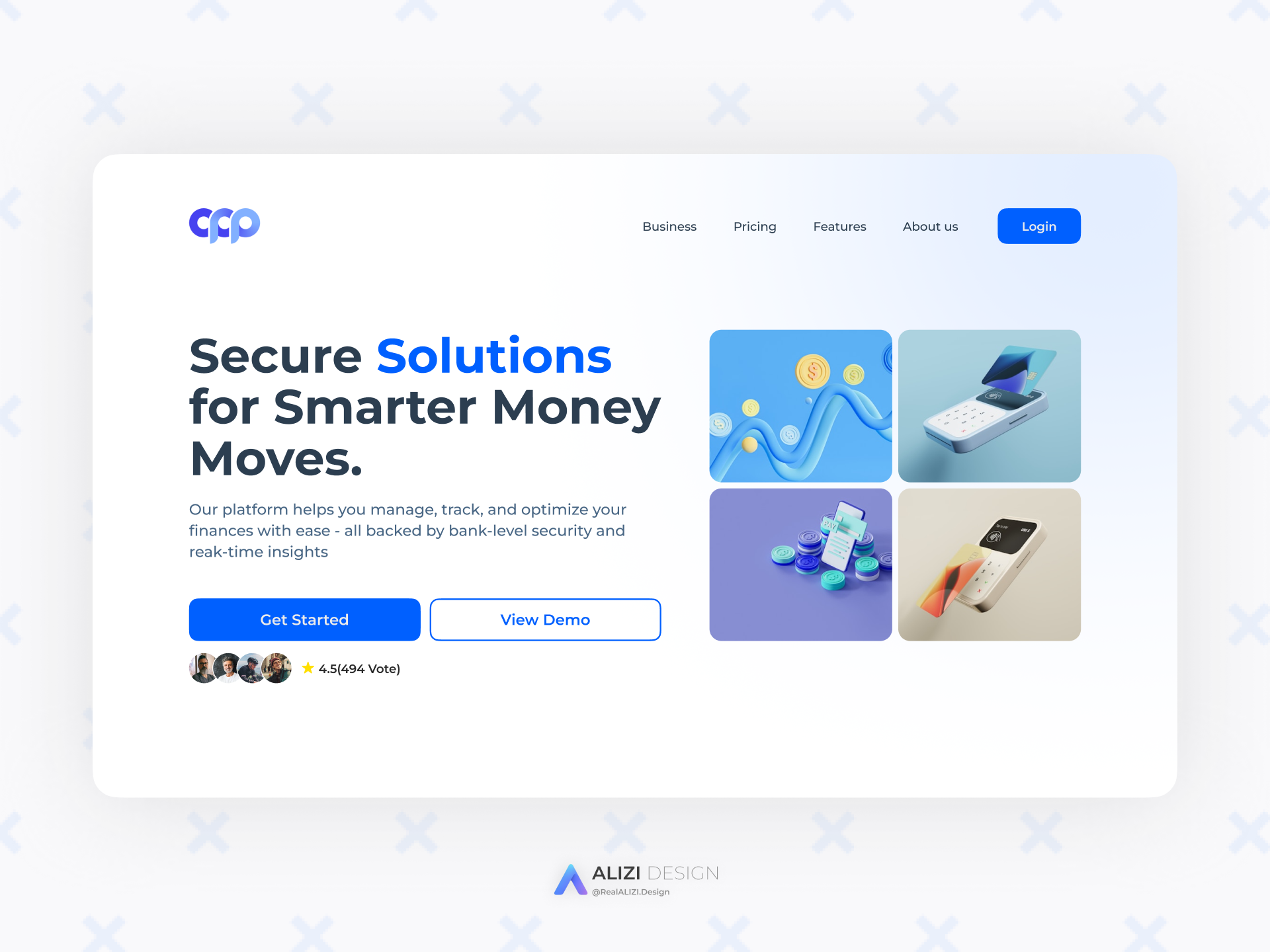 Fintech Landing Page: Smarter Money Moves ui
