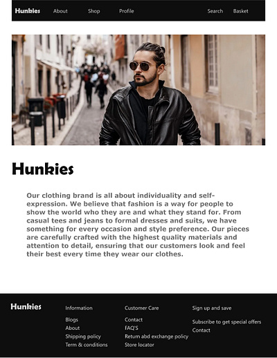 Website Design for Clothing Brand design mockup ui userflow ux website