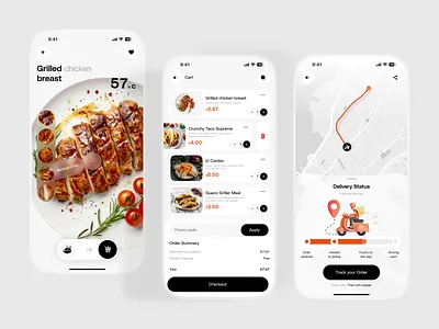 Food Delivery Mobile App app app design app design inspiration checkout page clean ios food delivery ui e commerce food food app food delivery food delivery app food delivery app ui design food ordering location page location screen mobile mobile app onboarding screen design restaurant app ui user friendly food delivery ux