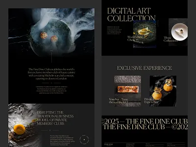 Fine Dine Club | Website Design club contemporary culinary dark ui editorial exclusivity experience fine dining graphic design imagery landing page luxury members photography restaurant serif ui uiux visual design website