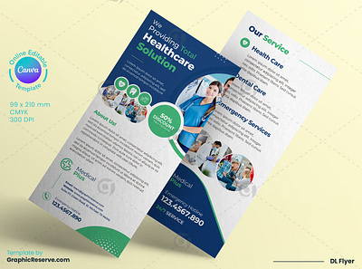 Medical DL Flyer Design Canva Template rack card design