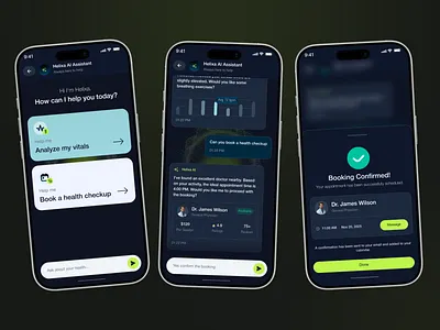Helixa | AI-Powered Health App app design branding design graphic design health health app health care health monitoring app mobile app pixxen saas design ui
